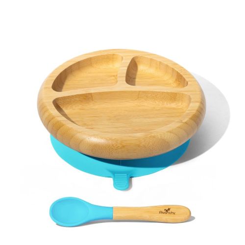 Avanchy Bamboo Baby Plate - Blue