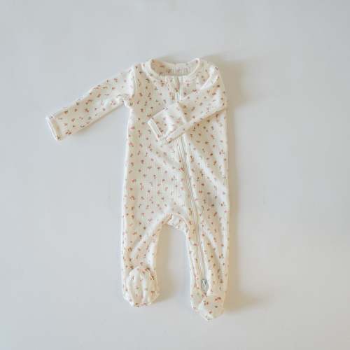 Zipper Footie Onesie in Posie