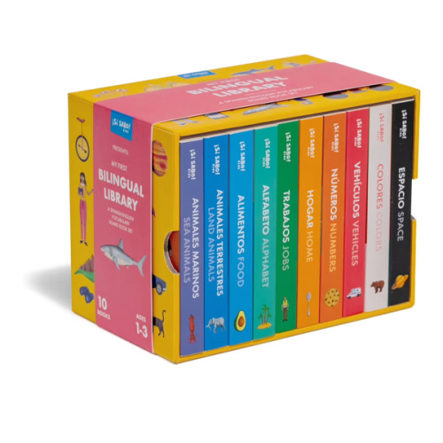 My First Bilingual Library: A Spanish-English Vocabulary Board Book Set of Colors, Numbers, Animals, ABCs, and More (Sí Sabo Kids)