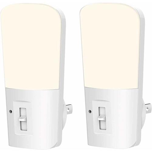 LOHAS Dimmable Night Light, Plug in LED Night Light Dusk to Dawn Light, Daylight 5000k from 5lm to 80lm Brightness Adjustable Bright Mini Wall Night Light for Kids Baby Bedroom Stairway Nursery 2 Pack