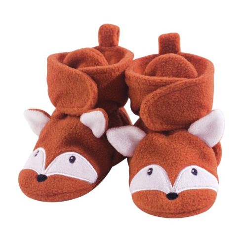 Hudson Baby Infant and Toddler Boy Cozy Fleece Booties, Orange Fox, Size: 0-6 months
