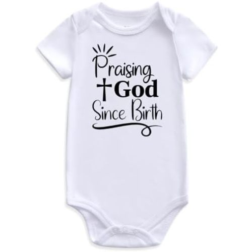 praising god since birth Baby Clothes baptism outfits for boys girl pregnancy announcement