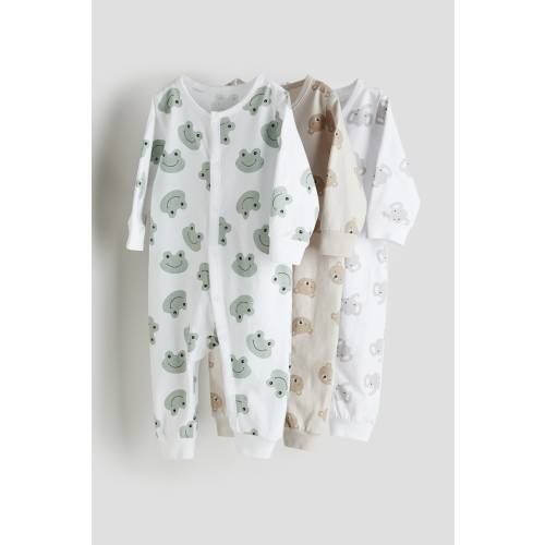 3-PACK COTTON PAJAMA JUMPSUITS