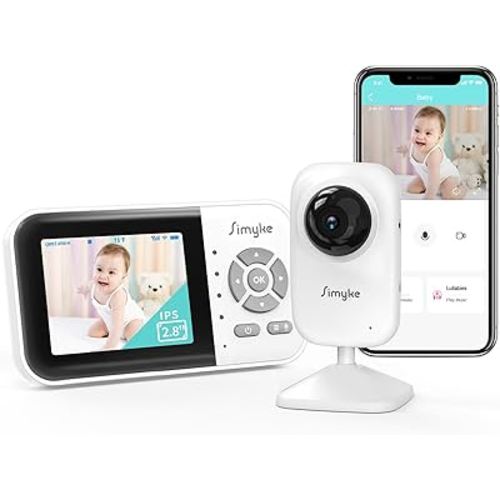 Upgrade Video Baby Monitor,WiFi Baby Camera,2.8" Display and App Control,1200ft Long Range,2 Way Talk,Auto Night Vision,Sound Alert,VOX,Temperature Sensor 5 Lullabies Feeding Remind,Home Use
