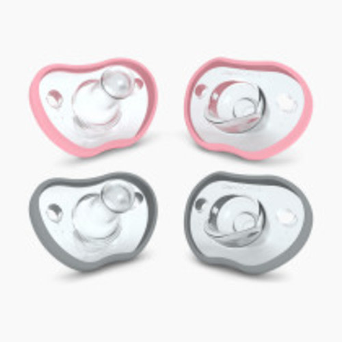 Nanobebe Flexy Pacifier (4 Pack) - Pink/Grey, 0-3 Months, 4