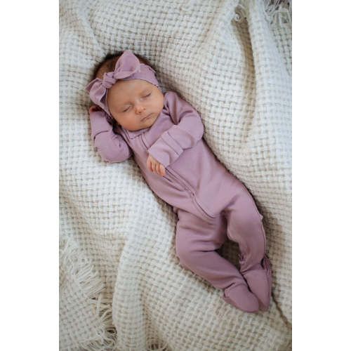 Organic 2-Way Zipper Footie in Lavender – L'ovedbaby