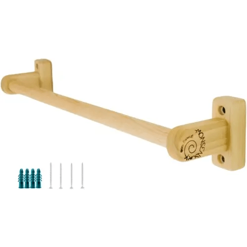 Long Montessori Baby Pull Up Bar | 32.5” Wall-Mounted Play Gym and Indoor Climbing Toy for Infants