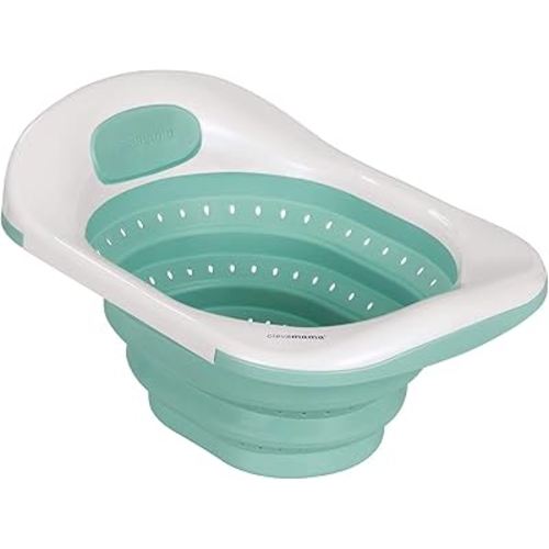 ClevaMama ClevaBath Baby Sink Bath for Infant and Newborn, Baby Bathtub Foldable -Turquoise, 53x38x30 cm, 0-12 Months : Amazon.co.uk: Baby Products