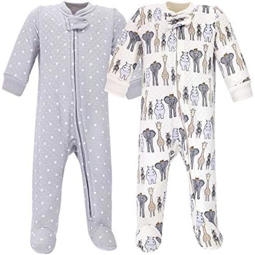 Hudson Baby Baby Girls' Premium Quilted Zipper Sleep and Play