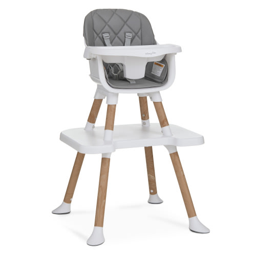 Dream On Me Luna 4 in 1 convertible Highchair, Cool Gray