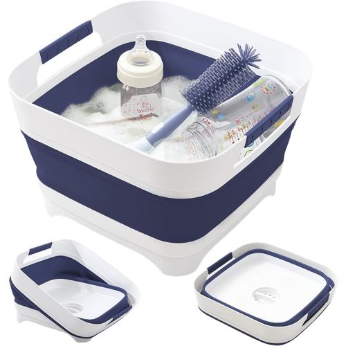 2.6 Gal/10L Collapsible Wash Basin with Drain Plug, Dish Tub