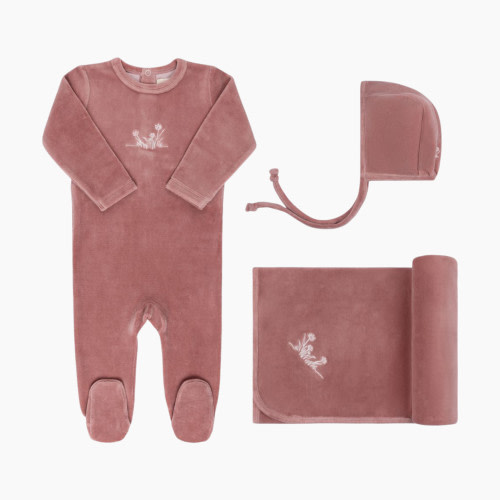 Elys & Co Velour Take Me Home Set - Flower Pink, 3 M
