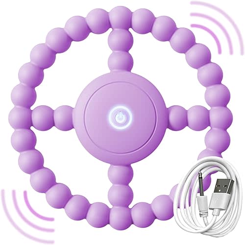 Vibrating Sensory Chew Toy - Dual Effect: Teether Teething Toys for Babies 0 3 6 9 12 18 Months Supporting Autism &Toddler Travel Essentials, 1-2 Year Old Boys Girls Easter Gifts idea(Purple)