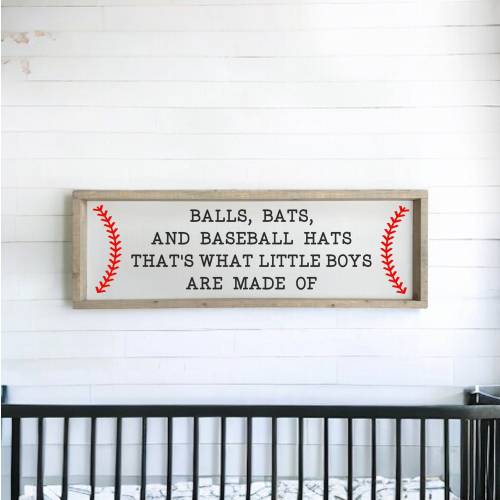 Balls bats and hats - baseball nursery - wood sign - baseball signs - quote - baseball decor - babe ruth - baseball room boys - baby shower