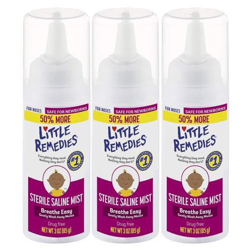 Little Remedies Sterile Saline Nasal Mist, 3 oz, Pack of 3