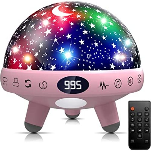 YACHANCE Baby Night Light Star Projector Night Light projector for Kids Room with Sound Machine White Noise Machine for Sleeping Soother Nursery Lamp 9 Natural Sounds 20 Lullabies Remote Control Timer