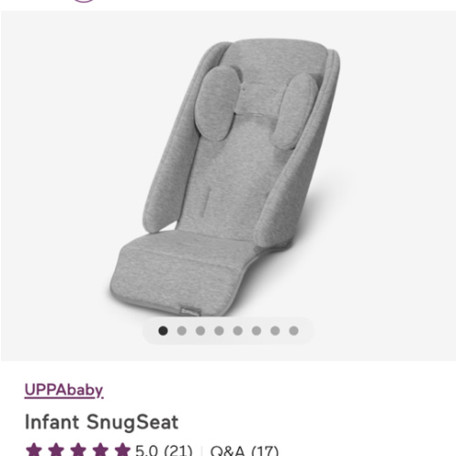 UPPAbaby Infant Snug Seat / Compatible with Vista and Cruz Strollers / 2 in 1 Newborn to Toddler Comfort Insert