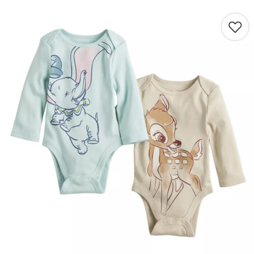 Disney's Dumbo & Bambi Baby Long Sleeve 2-Pack Bodysuit by Jumping Beans®