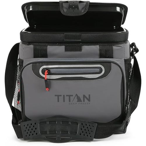 Titan Deep Freeze Cooler Zipperless Hardbody Cooler - Deep Freeze Insulation, HardBody Liner, and SmartShelf