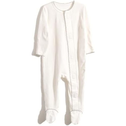 Soft Magnetic Baby Boys Girls Footie Pajamas, Magnetic Closure, One Piece with Mitten Cuffs