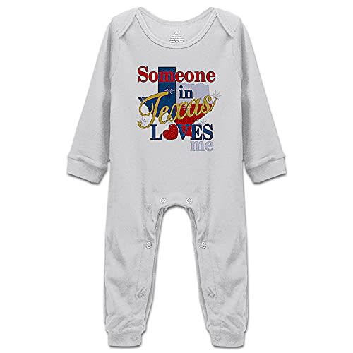 DOQOSESHY Someone in Texas Loves Me Baby Climbing Short Sleeve Outfit Infant Long Sleeve Romper Sleeveless Bodysuit, 3 Months