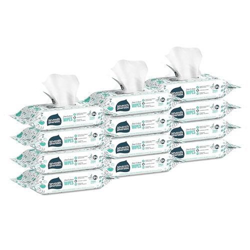 Seventh Generation Baby Wipes, 768 count, Made for Sensitive Skin, Refill with Tape Seal, 64 Count (Pack of 12)
