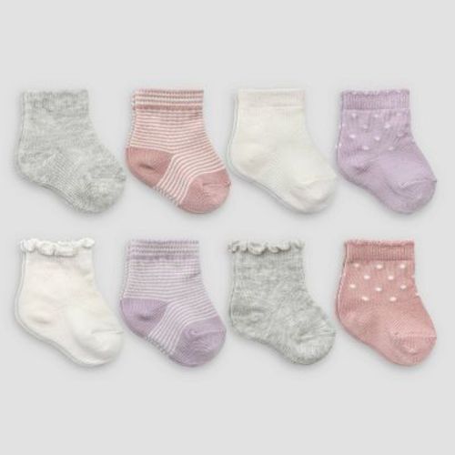 Carter's Just One You® Baby Girls' 8pk Lettuce Edge Socks - 12M