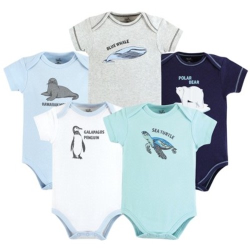Touched by Nature Organic Cotton Bodysuits, Endangered Sea Animals, Size: 6-9 months