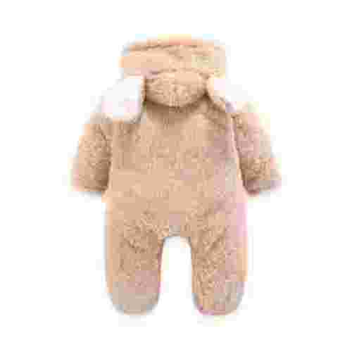 Baby Boy Girls Winter Warm Rompers Unisex Fleece Outfits Bodysuits Baby Winter Girls Boys Clothes Warm Animal Overall Rompers Jumpsuit Beige 0-3 Months