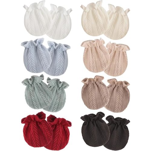 Newborn Baby Mittens No Scratch Cotton Elastic Wrist Gloves Infant Toddler Mittens for Baby Boy Girl 0-6 Months