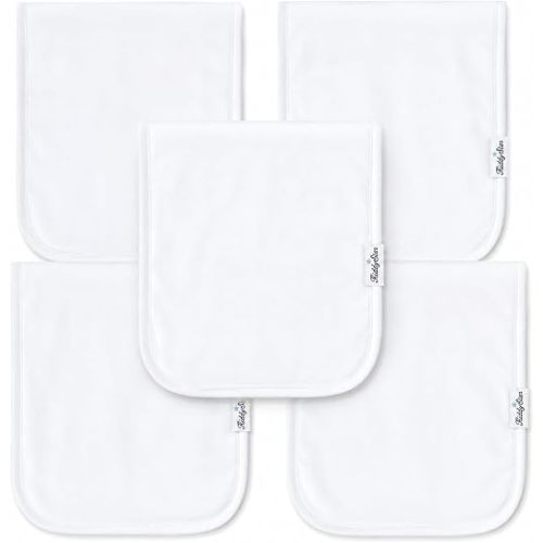 KiddyStar 5 Pack Organic Cotton Burp Cloths, Soft 3 Layer Absorbent Towels for Newborn Feeding & Spit Up