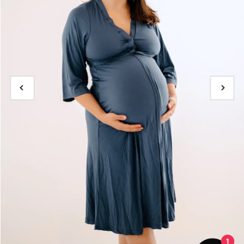 Lila Labor & Postpartum Gown in Midnight Blue