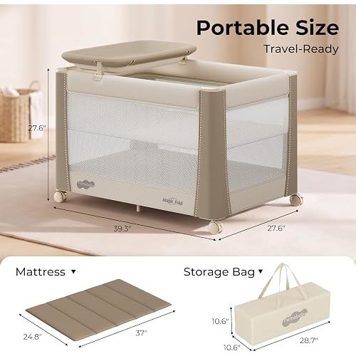 Pamo Babe Deluxe Pack and Play with Bassinet & Changing Table