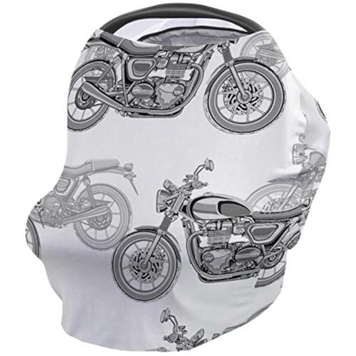 Baby Car Seat Covers for Newborns Cool Motorcycle Carseat Cover for Girl Boy Soft and Breathable Healthy Fabric Stretchy Adjustable Nursing Breastfeeding Covers 26x27.6inch