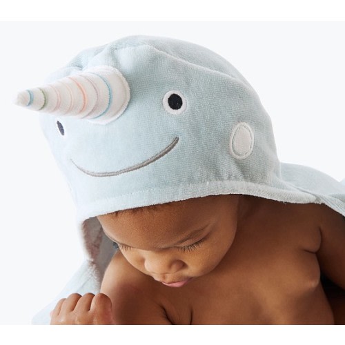 Narwhal Critter Baby Hooded Towel | Pottery Barn Kids