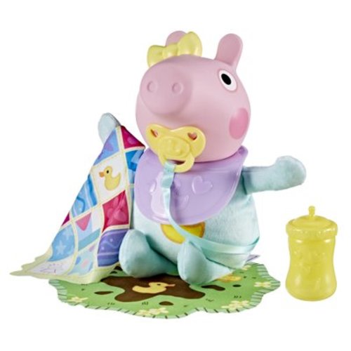 Peppa Pig Toys Oinks + Snuggles Baby Pig Interactive Baby Doll with Accessories, 20+ Sounds, 3+