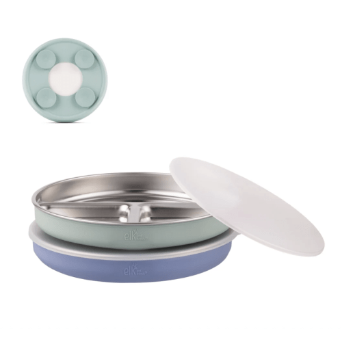 7.8" Stainless Steel Divided Plates with Suction Sleeve