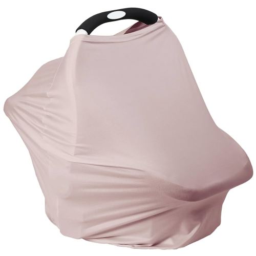 Breathable Car Seat Cover for Babies – Multi-Purpose Soft Rayon Nursing Cover for Breastfeeding, High Stretchy Infant Carseat Canopy, Stroller Cover (Smooth Rayon, Warm Natural)