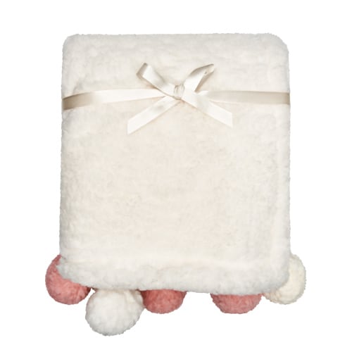 Modern Moments By Gerber Baby Girl Pompom Blanket, Ivory