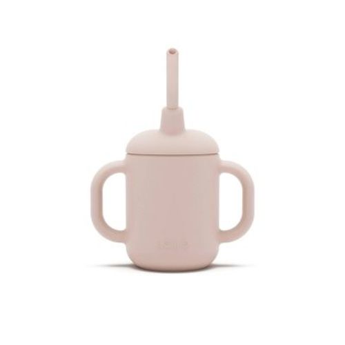 Lalo 4 Fl Oz 3-in-1 Silicone Training Cup With Straw - Sage
