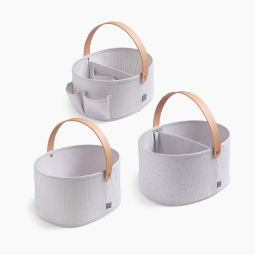 Delta Children babyGap 3-Pack Nested Fabric Storage Bins with Handles - Grey