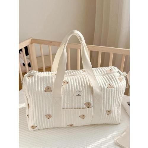Cute Bear Pattern Handbag, Large Capacity Zipper Bag with Removable Strap, Daily Convenient Practical Short-distance Travel Bag - TikTok Shop