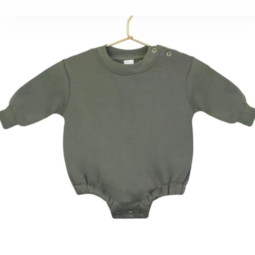 Sweatshirt Romper - Olive 12 - 24 months