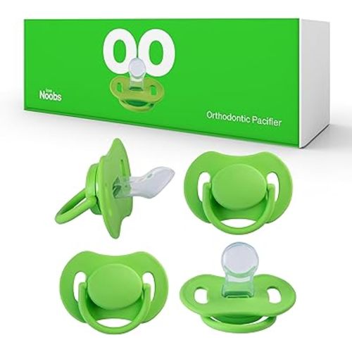 Orthodontic Pacifier by LoveNoobs, 4 Pack, Pacifiers 0-6 Months, Baby Starter Kit, Newborn Silicone Dummy, Orthodontic, Teething Soothers, Newborn Gift