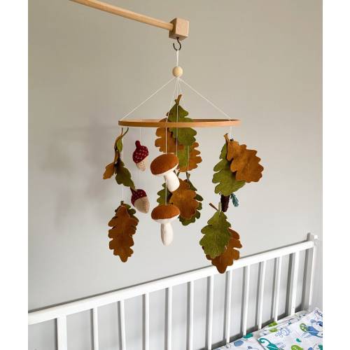 Woodland mobile, Baby mobile, Crib mobile for baby boy nursery, Baby girl crib, Forest mobile, Nature mobile, Fall mobile, Mushroom decor