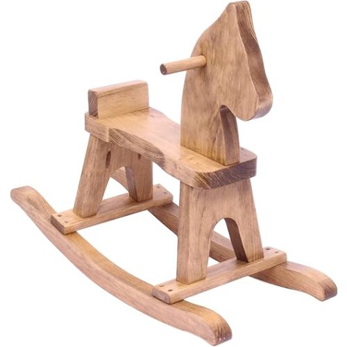 AmishToyBox.com Wooden Rocking Horse Toddler Ride-On Toy (Harvest Stain)