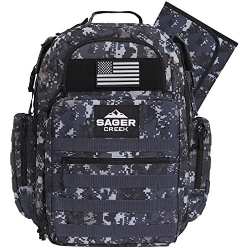 Dad Diaper Bag Backpack with Changing Pad. Waterproof Military Diaper Backpack for Men w/Insulated Compartment (Gray)