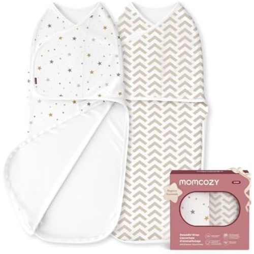 Momcozy Swaddles for Newborns, Quiet Fastener Swaddle for Infant 0-3 Months