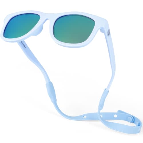 Polarized Baby Sunglasses With Strap - Unbreakable Flexible Infant Sunglasses For Toddlers Newborns 0-24 Months