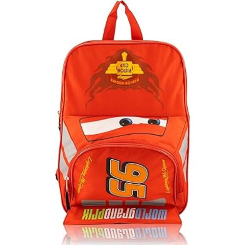 Disney Cars Lightning McQueen Backpack for Kids | Disney Pixar Cars Bookbag Featuring Lightning McQueen | Toddler Travel Bag, Lightweight Backpack for School | Ages 3+